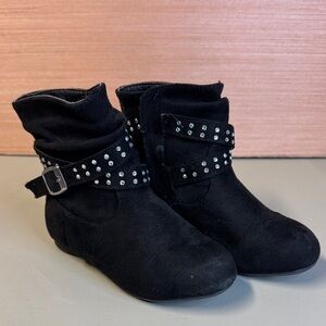 Piper Kids Black Boots with Silver Details